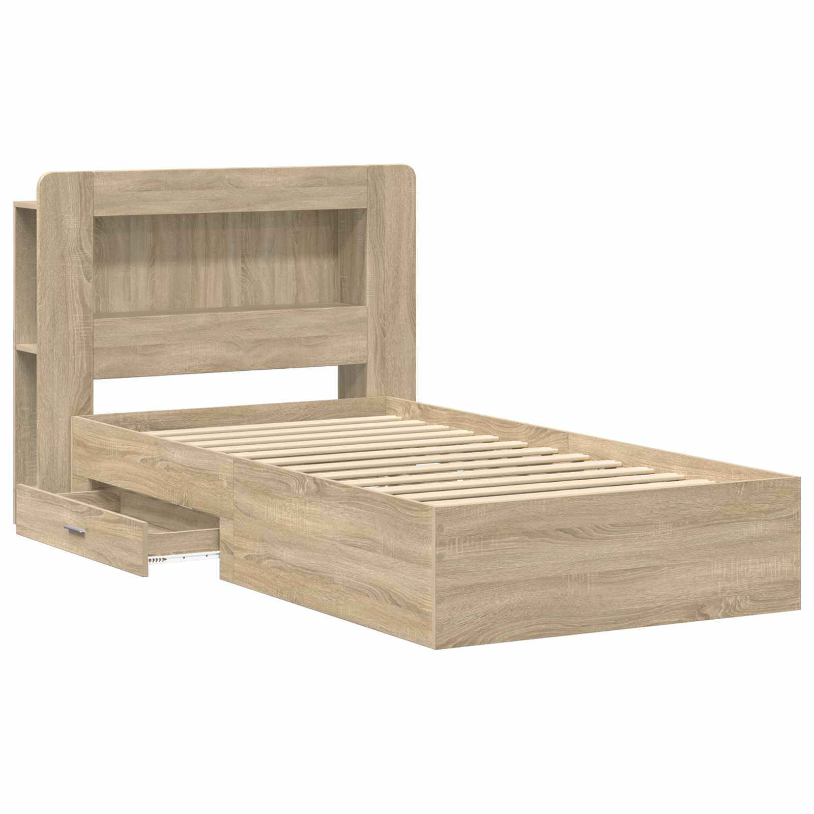 Σκελετός κρεβατιού με αποθήκευση Sonoma Δρυς 75 x 190 cm - Pakobazaar