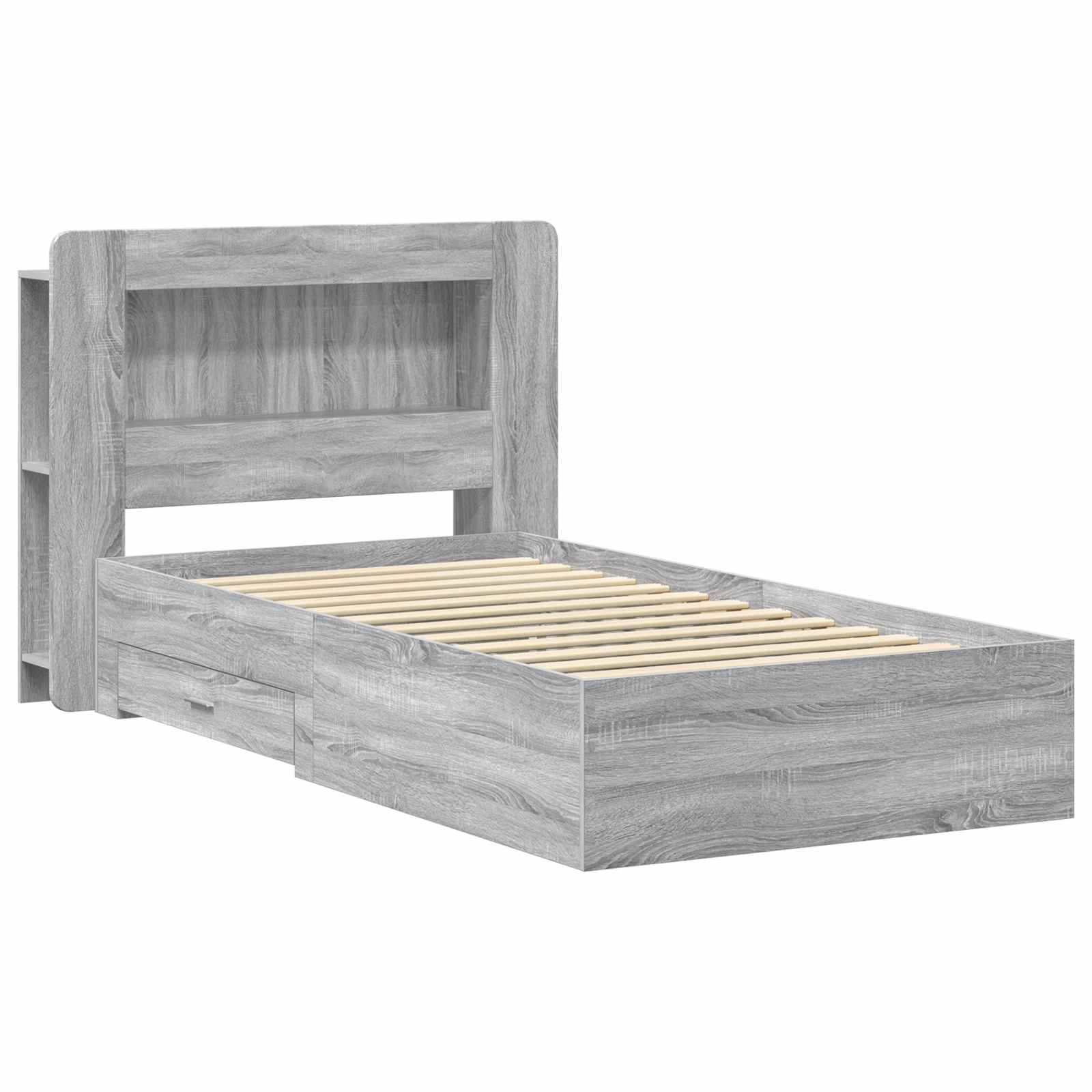 Σκελετός κρεβατιού με αποθήκευση Γκρι Sonoma 100 x 200 cm - Pakobazaar