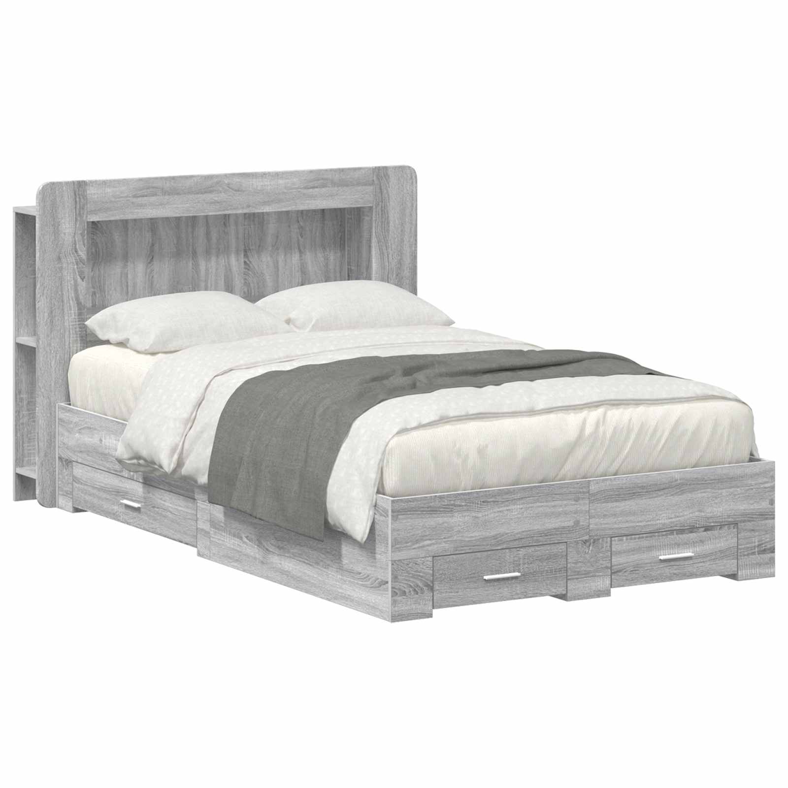 Σκελετός κρεβατιού με αποθήκευση Γκρι Sonoma 120 x 190 cm - Pakobazaar