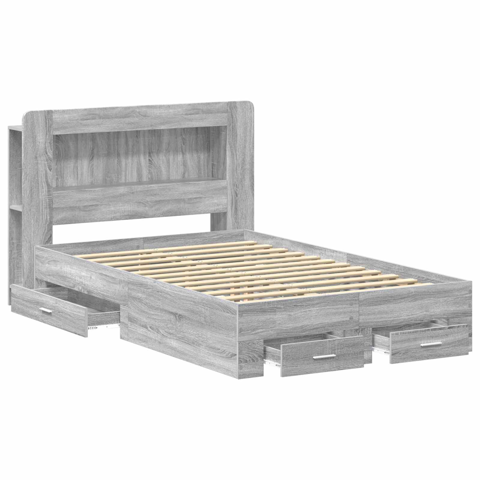 Σκελετός κρεβατιού με αποθήκευση Γκρι Sonoma 120 x 190 cm - Pakobazaar