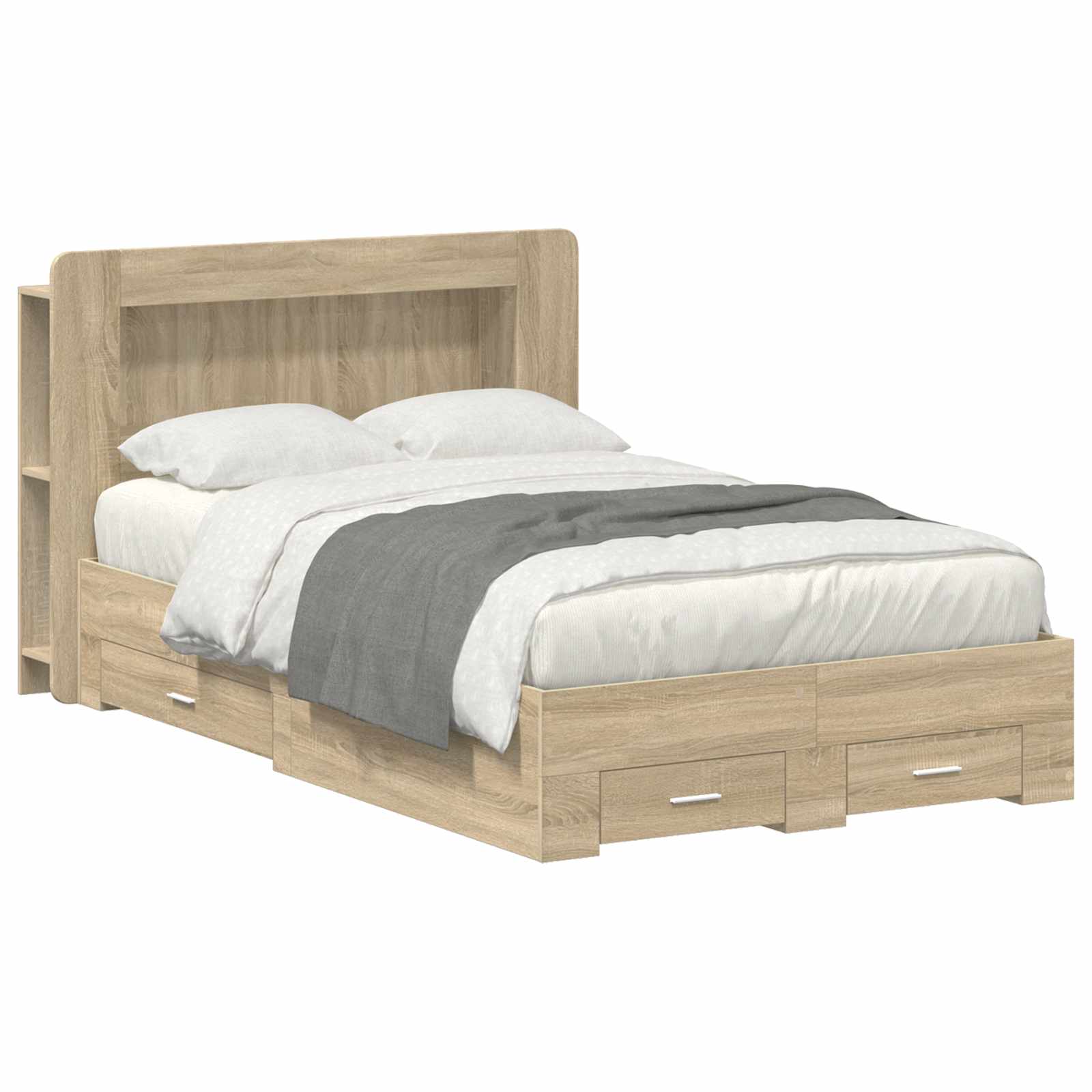 Σκελετός κρεβατιού με αποθήκευση Sonoma Δρυς 120 x 190 cm - Pakobazaar
