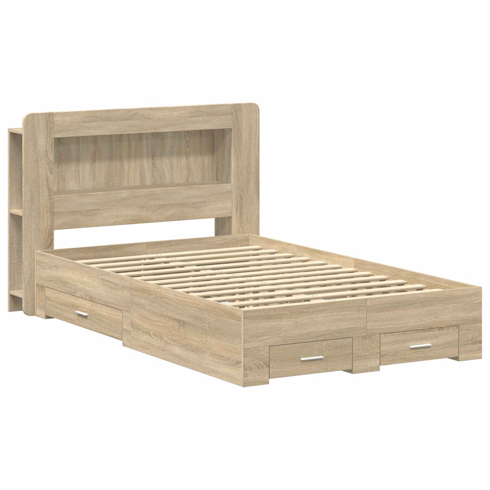 Σκελετός κρεβατιού με αποθήκευση Sonoma Δρυς 120 x 190 cm - Pakobazaar