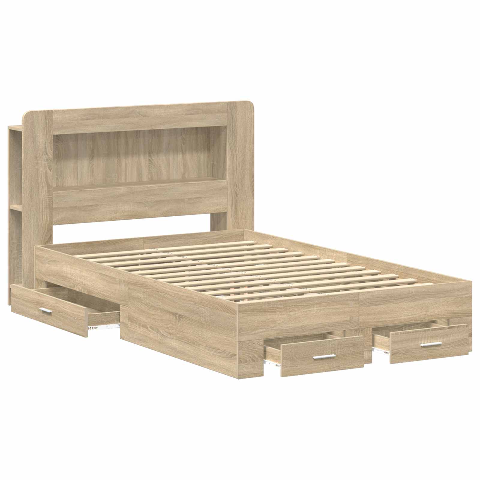 Σκελετός κρεβατιού με αποθήκευση Sonoma Δρυς 120 x 190 cm - Pakobazaar