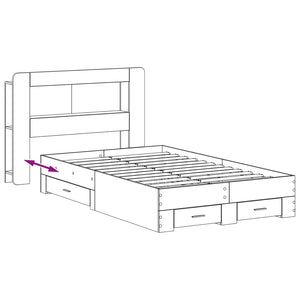 Σκελετός κρεβατιού με αποθήκευση Sonoma Δρυς 120 x 200 cm - Pakobazaar