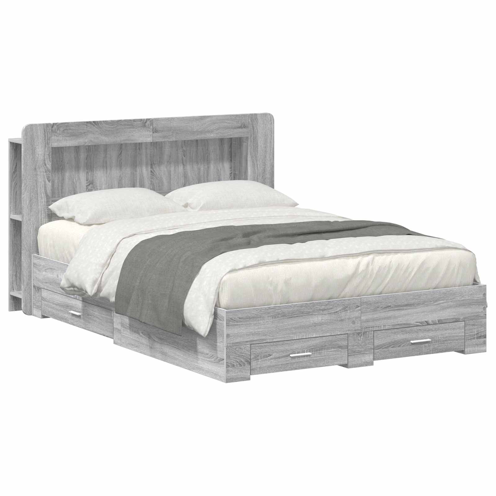 Σκελετός κρεβατιού με αποθήκευση Γκρι Sonoma 135 x 190 cm - Pakobazaar