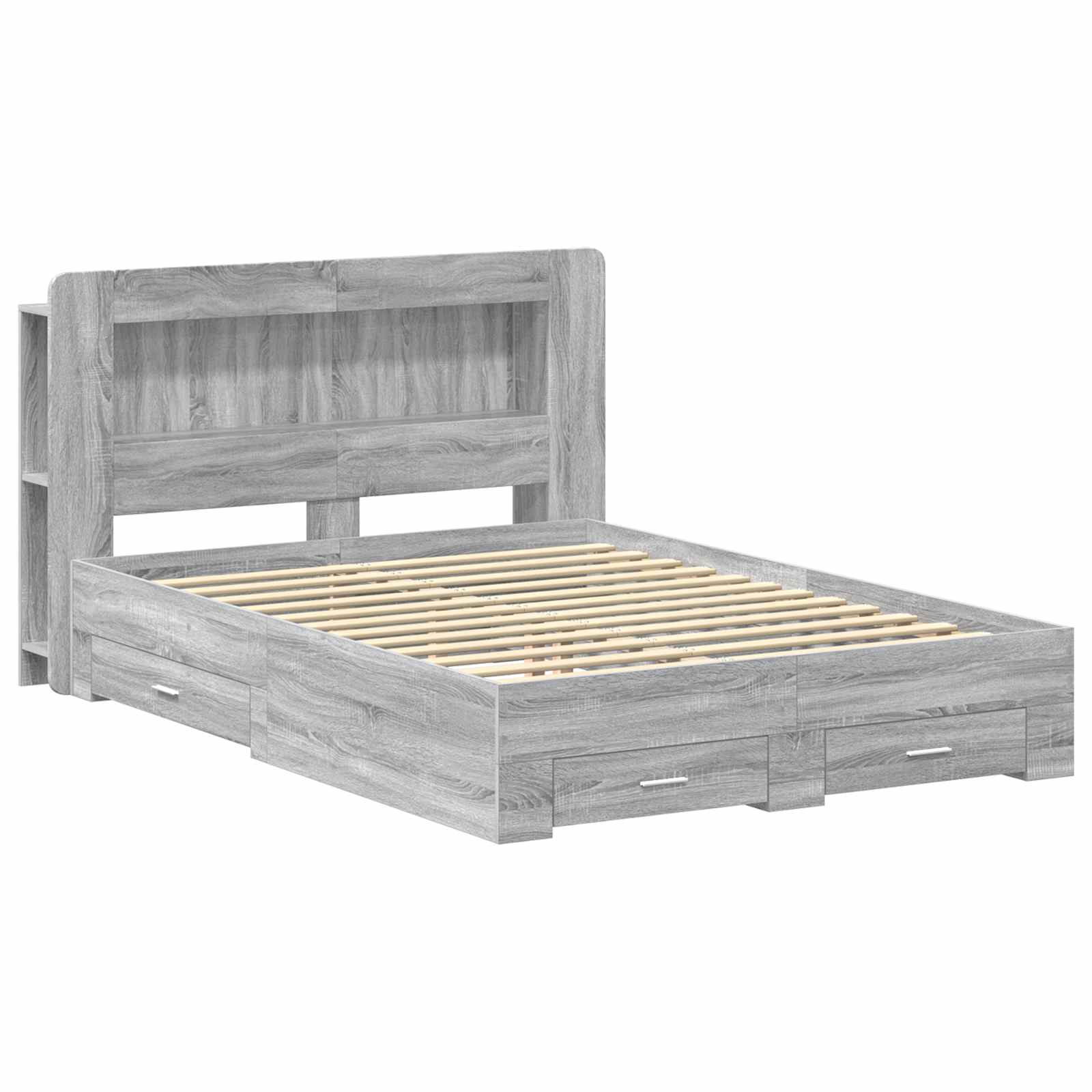 Σκελετός κρεβατιού με αποθήκευση Γκρι Sonoma 135 x 190 cm - Pakobazaar