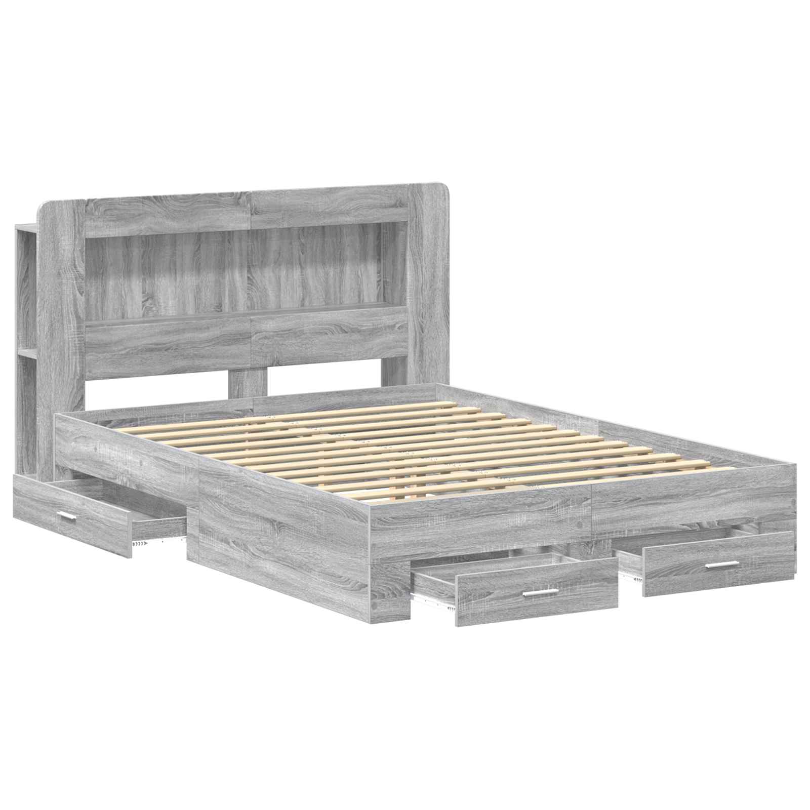 Σκελετός κρεβατιού με αποθήκευση Γκρι Sonoma 135 x 190 cm - Pakobazaar