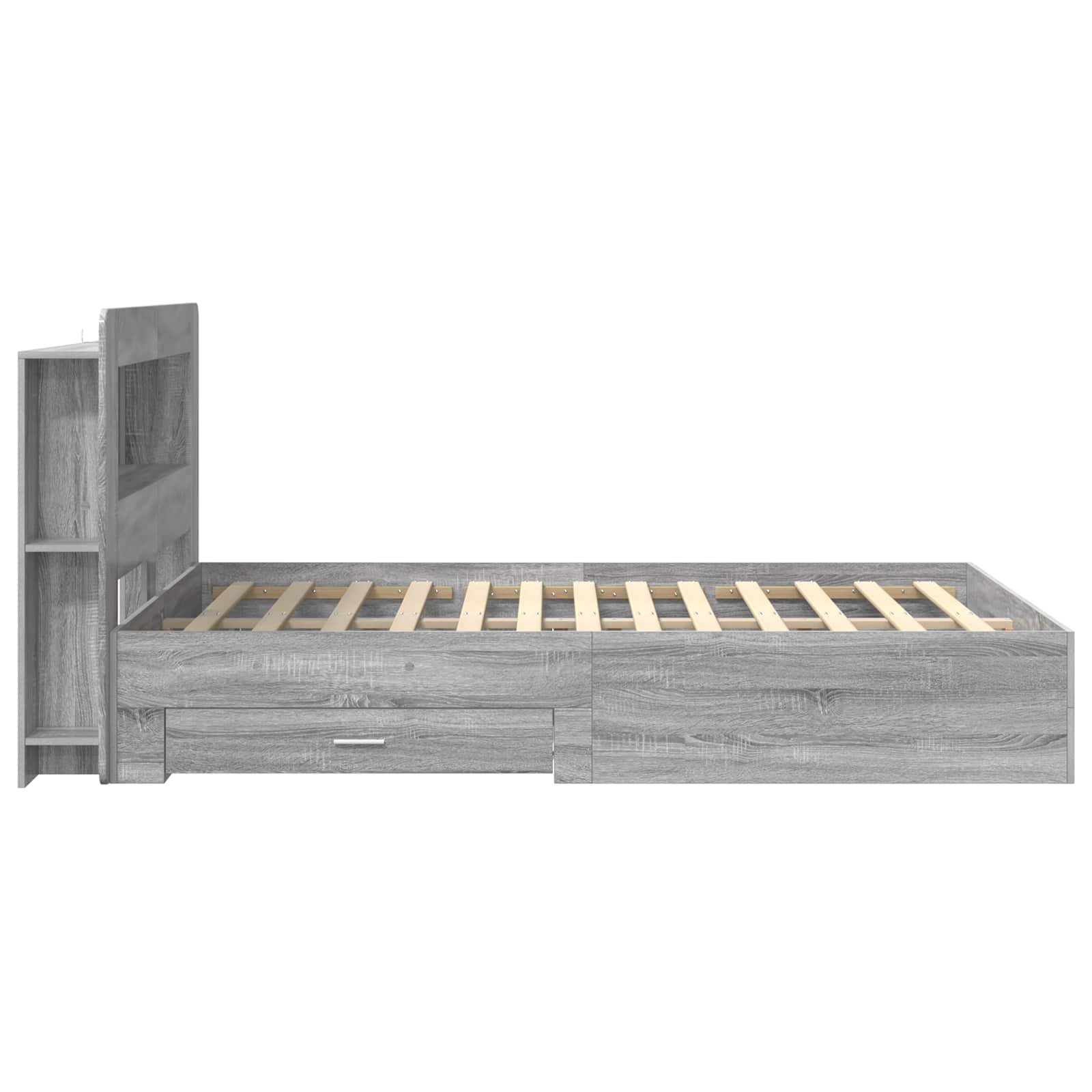 Σκελετός κρεβατιού με αποθήκευση Γκρι Sonoma 135 x 190 cm - Pakobazaar