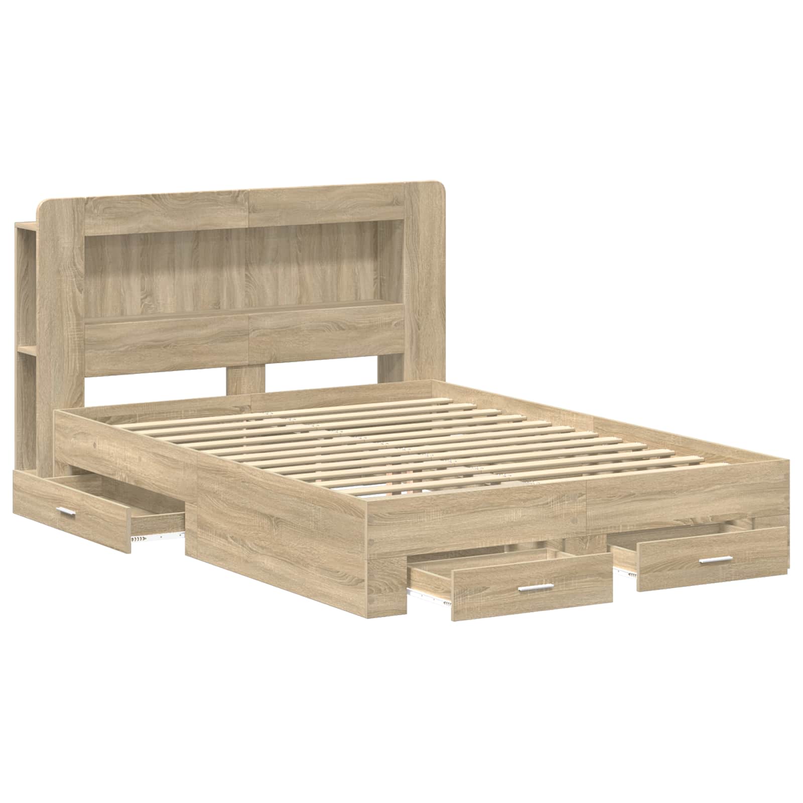 Σκελετός κρεβατιού με αποθήκευση Sonoma Δρυς 150 x 200 cm - Pakobazaar