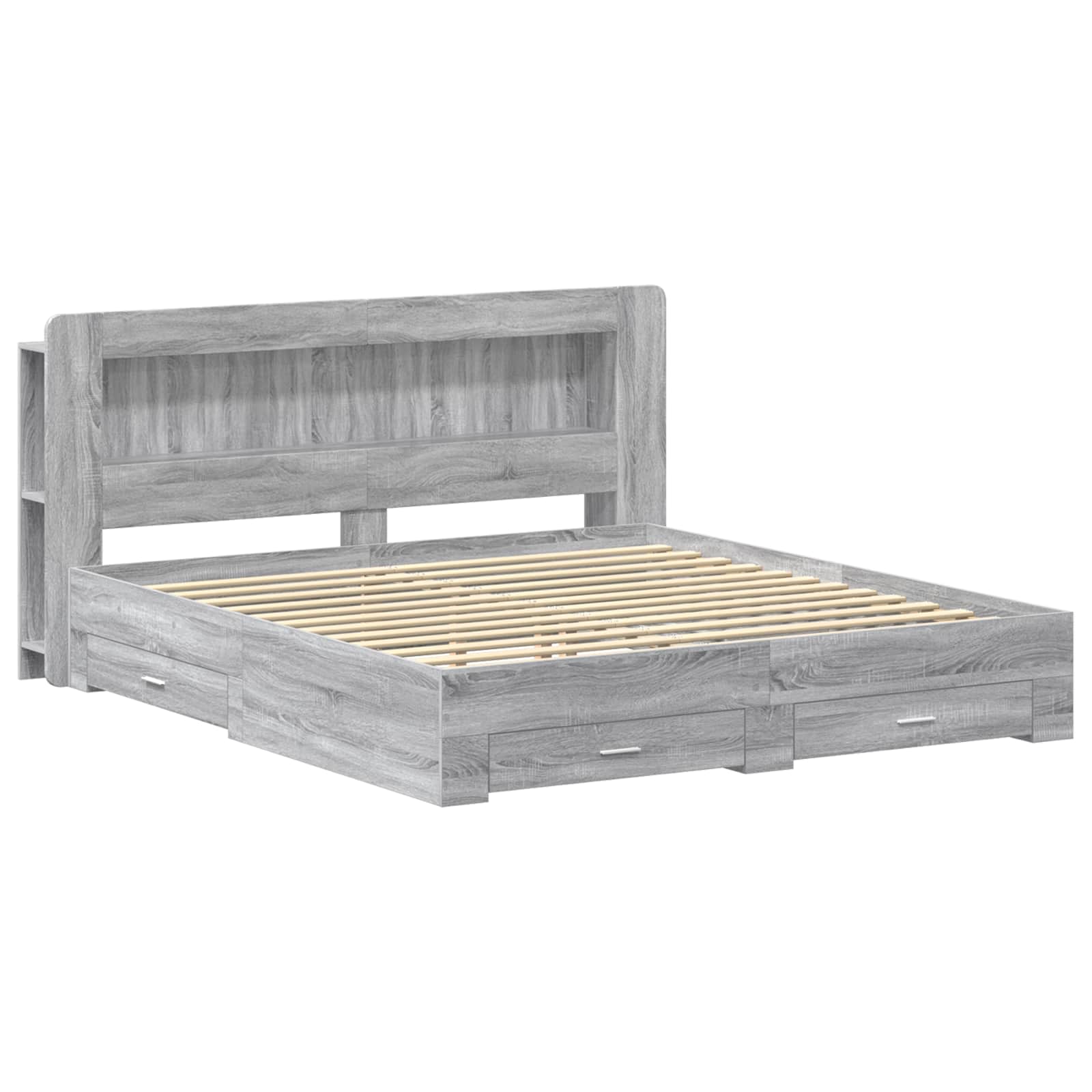 Σκελετός κρεβατιού με αποθήκευση Γκρι Sonoma 200 x 200 cm - Pakobazaar