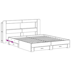 Σκελετός κρεβατιού με αποθήκευση Γκρι Sonoma 200 x 200 cm - Pakobazaar