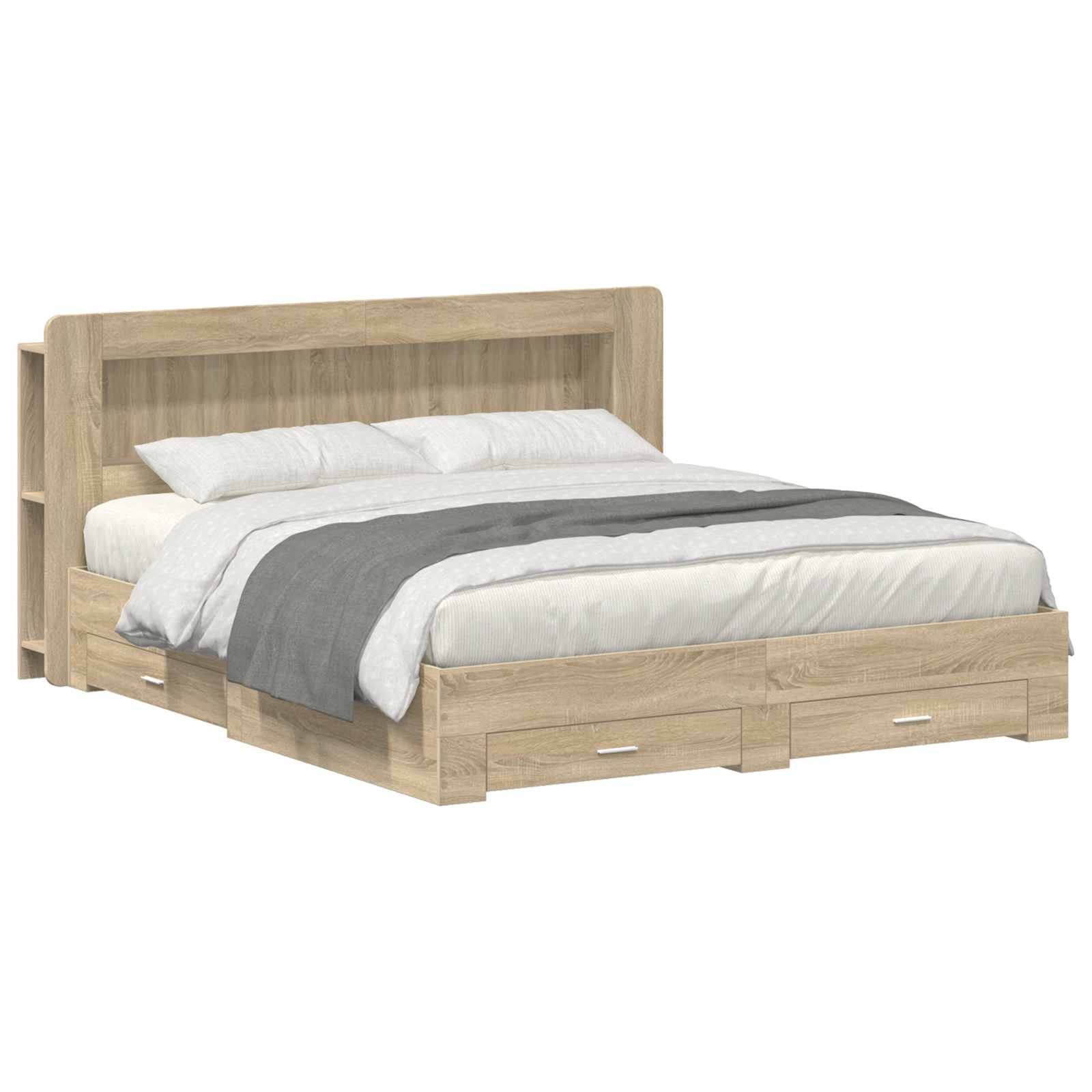 Σκελετός κρεβατιού με αποθήκευση Sonoma Δρυς 200 x 200 cm - Pakobazaar