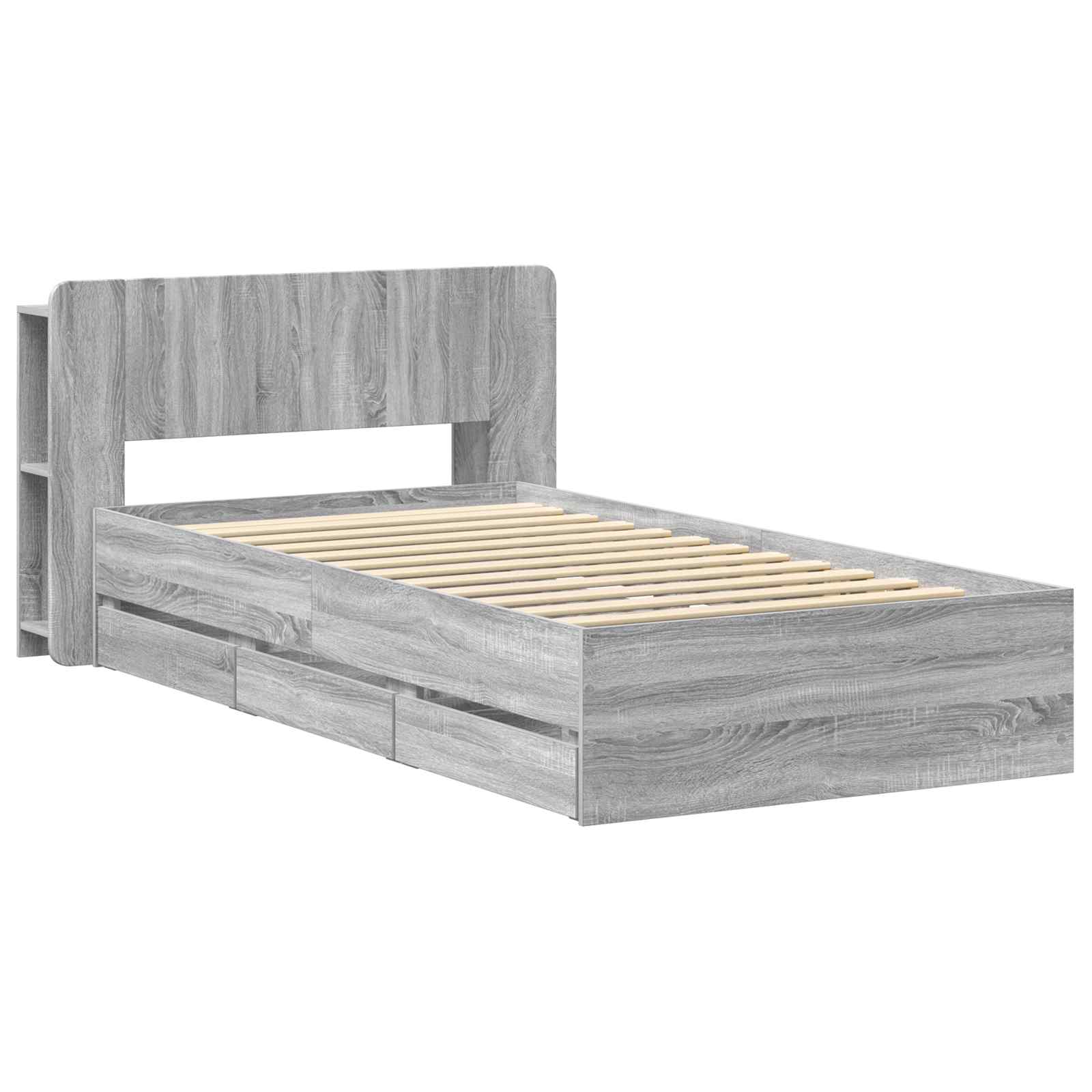 Σκελετός κρεβατιού με αποθήκευση Γκρι Sonoma 75 x 190 cm - Pakobazaar