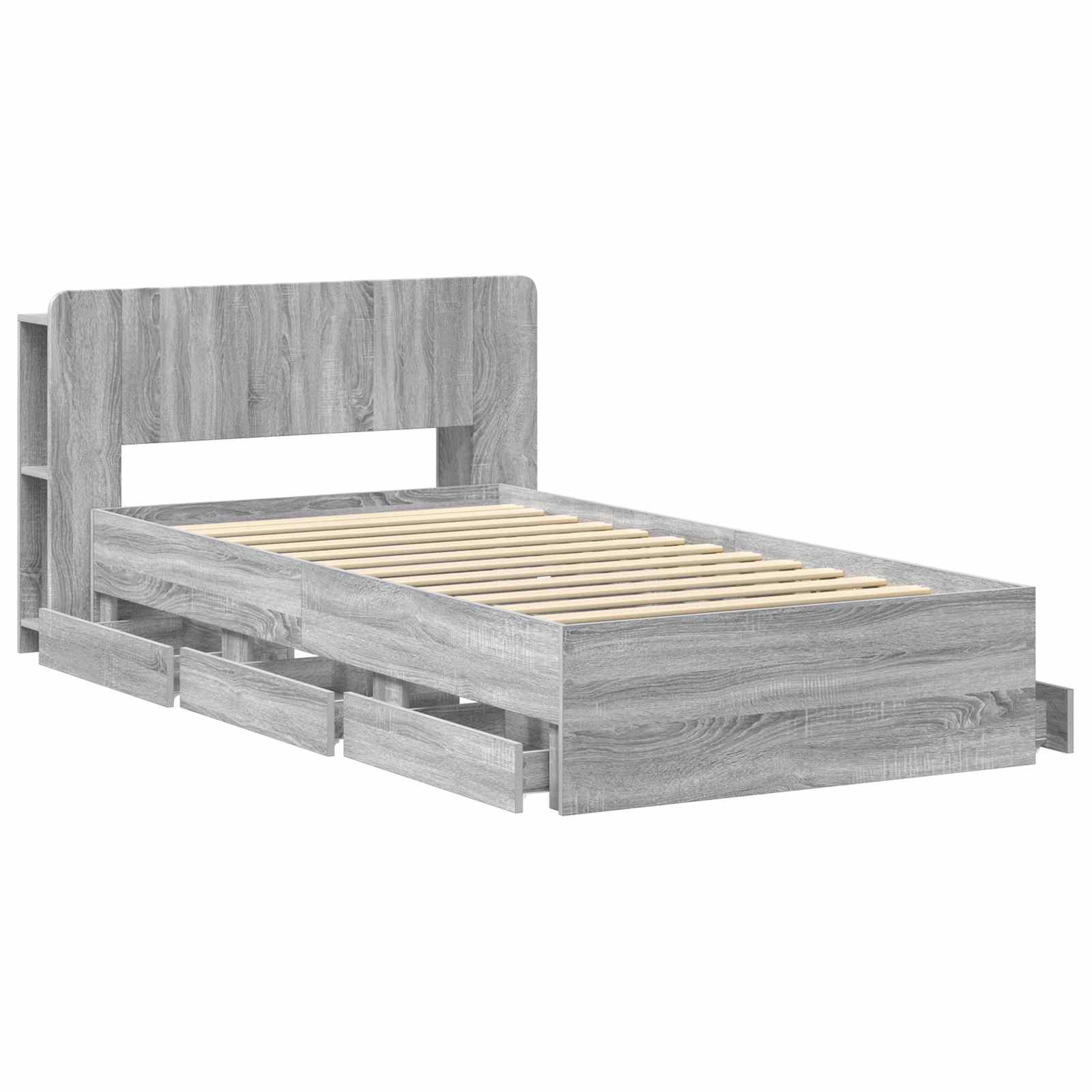 Σκελετός κρεβατιού με αποθήκευση Γκρι Sonoma 75 x 190 cm - Pakobazaar