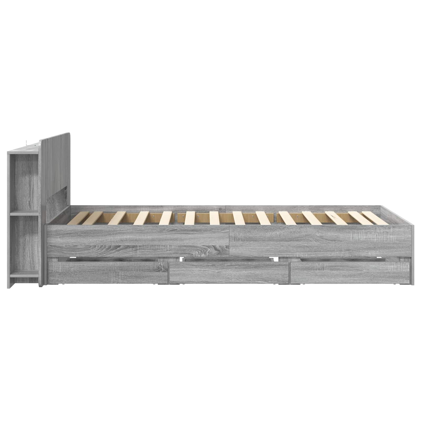 Σκελετός κρεβατιού με αποθήκευση Γκρι Sonoma 75 x 190 cm - Pakobazaar