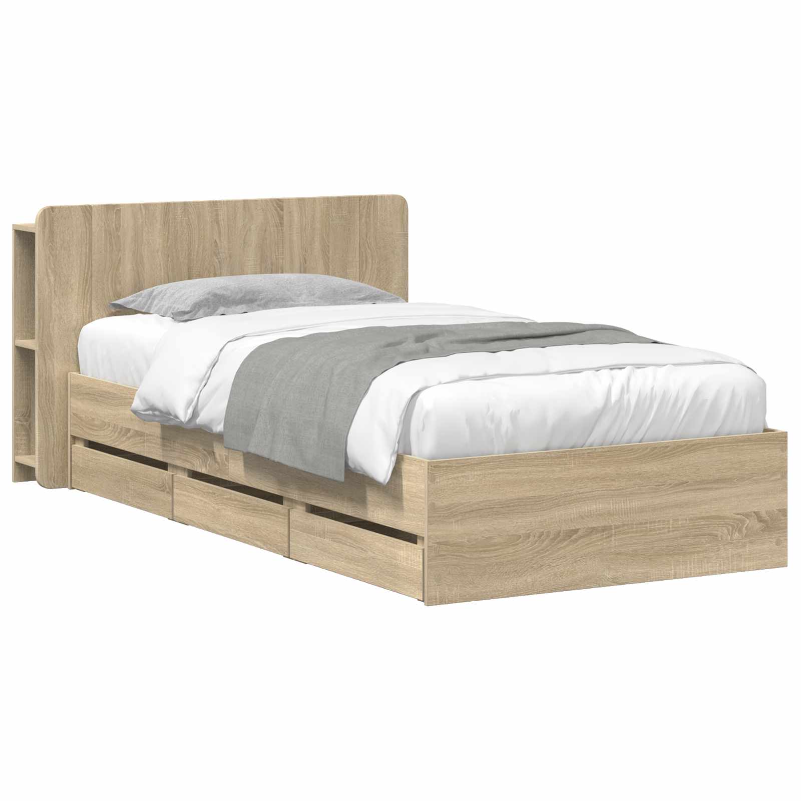 Σκελετός κρεβατιού με αποθήκευση Sonoma Δρυς 75 x 190 cm - Pakobazaar