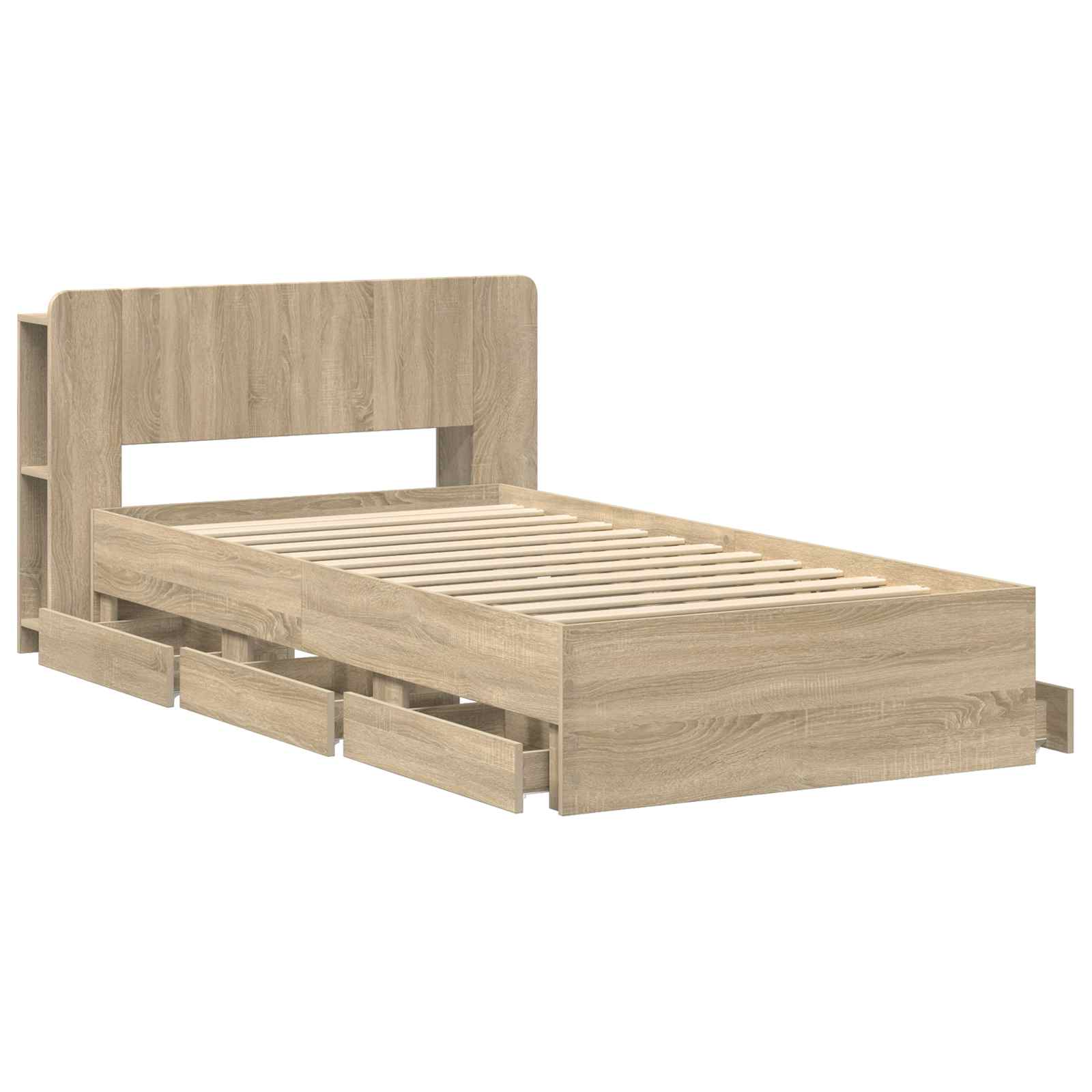 Σκελετός κρεβατιού με αποθήκευση Sonoma Δρυς 75 x 190 cm - Pakobazaar