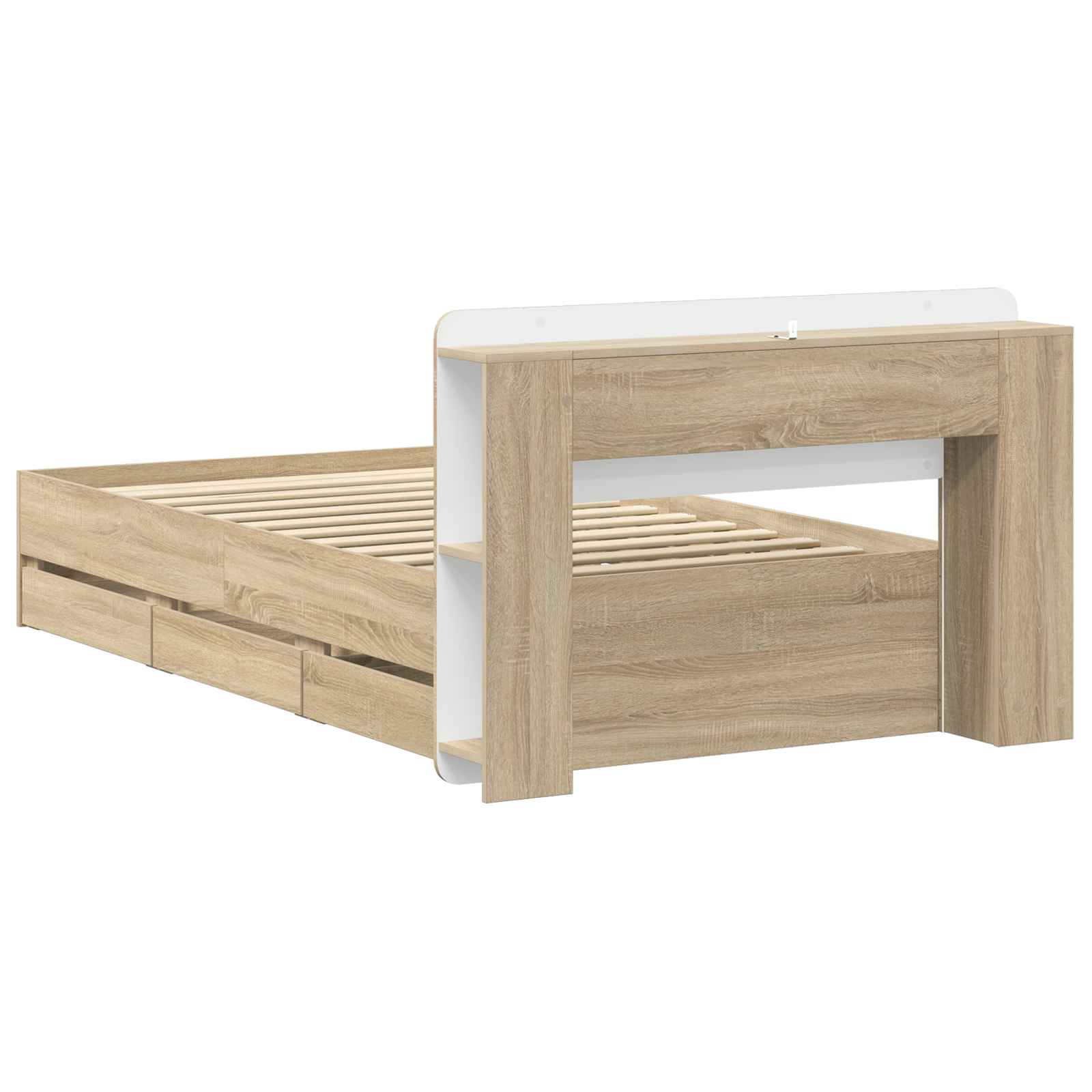 Σκελετός κρεβατιού με αποθήκευση Sonoma Δρυς 75 x 190 cm - Pakobazaar