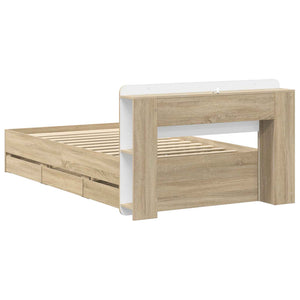 Σκελετός κρεβατιού με αποθήκευση Sonoma Δρυς 75 x 190 cm - Pakobazaar