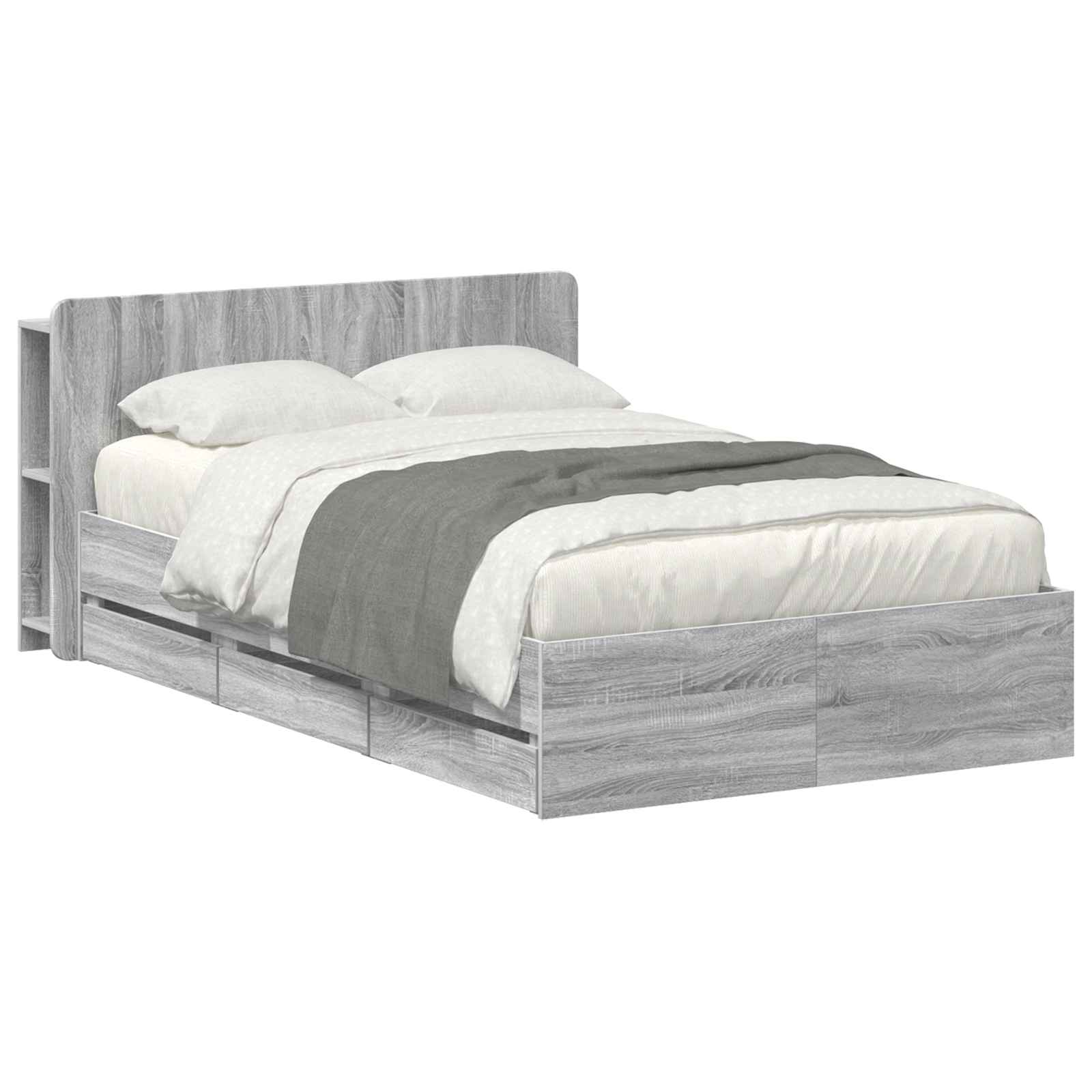 Σκελετός κρεβατιού με αποθήκευση Γκρι Sonoma 120 x 190 cm - Pakobazaar