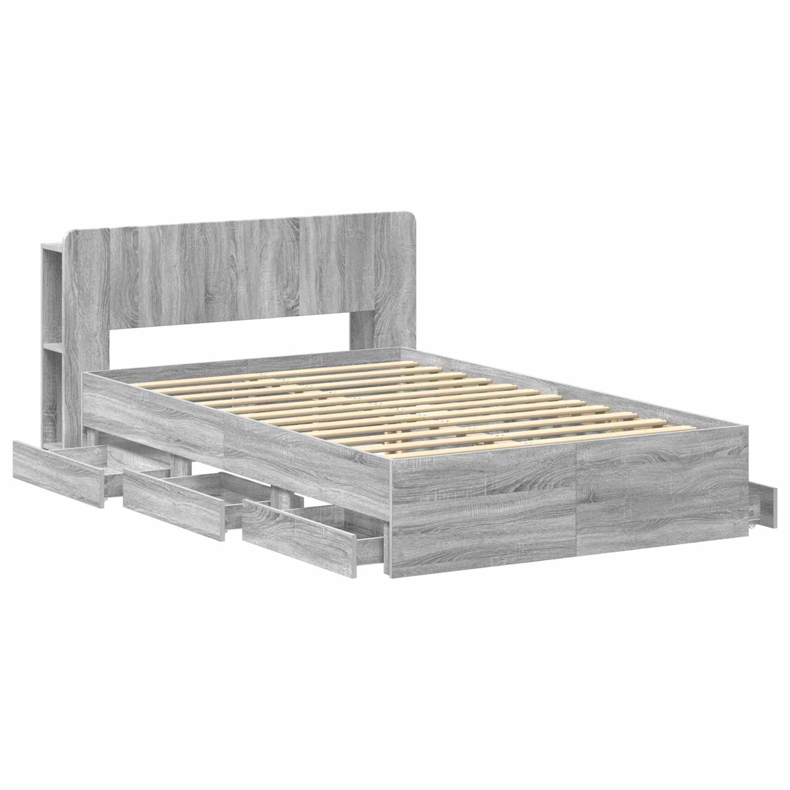 Σκελετός κρεβατιού με αποθήκευση Γκρι Sonoma 120 x 190 cm - Pakobazaar