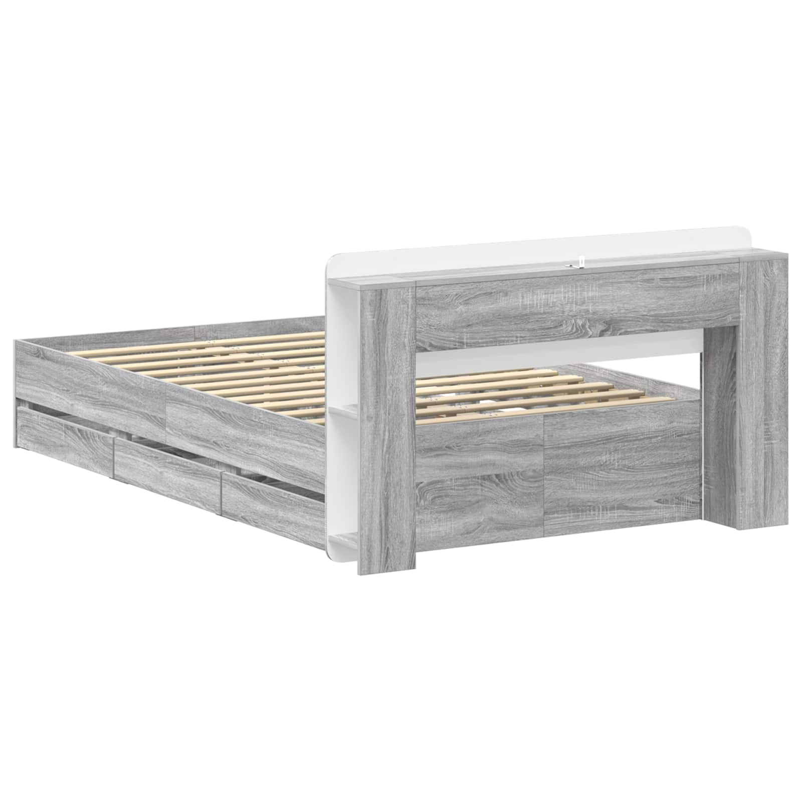 Σκελετός κρεβατιού με αποθήκευση Γκρι Sonoma 120 x 190 cm - Pakobazaar