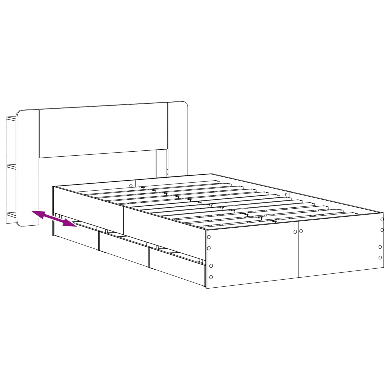 Σκελετός κρεβατιού με αποθήκευση Γκρι Sonoma 120 x 190 cm - Pakobazaar