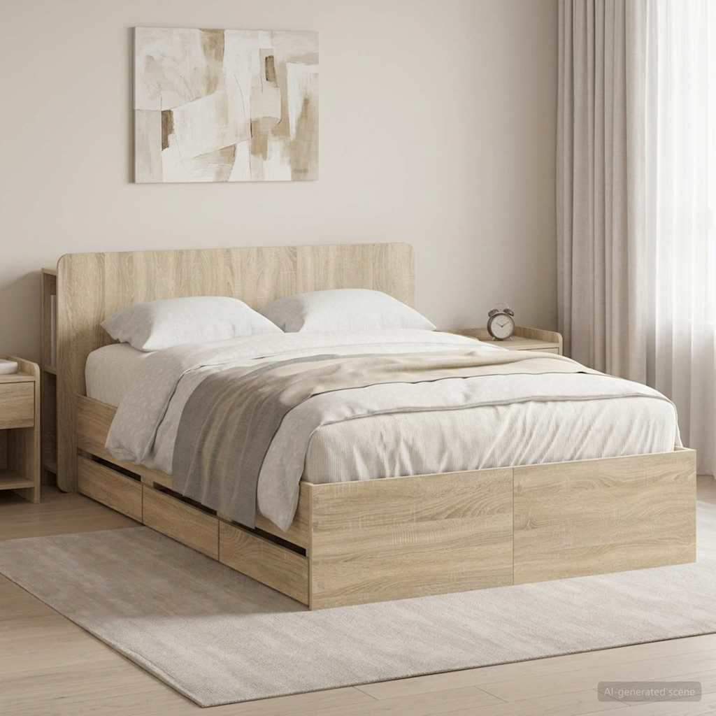 Καλάθι με αποθήκη και κεφαλάρι Sonoma Δρυς 120 x 190 cm - Pakobazaar