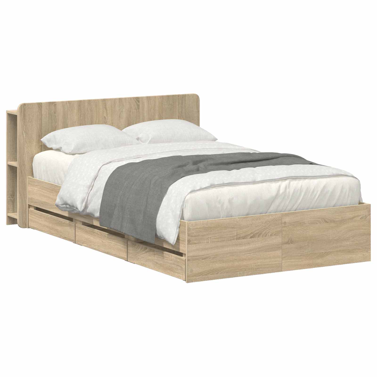Σκελετός κρεβατιού με αποθήκευση Sonoma Δρυς 120 x 190 cm - Pakobazaar