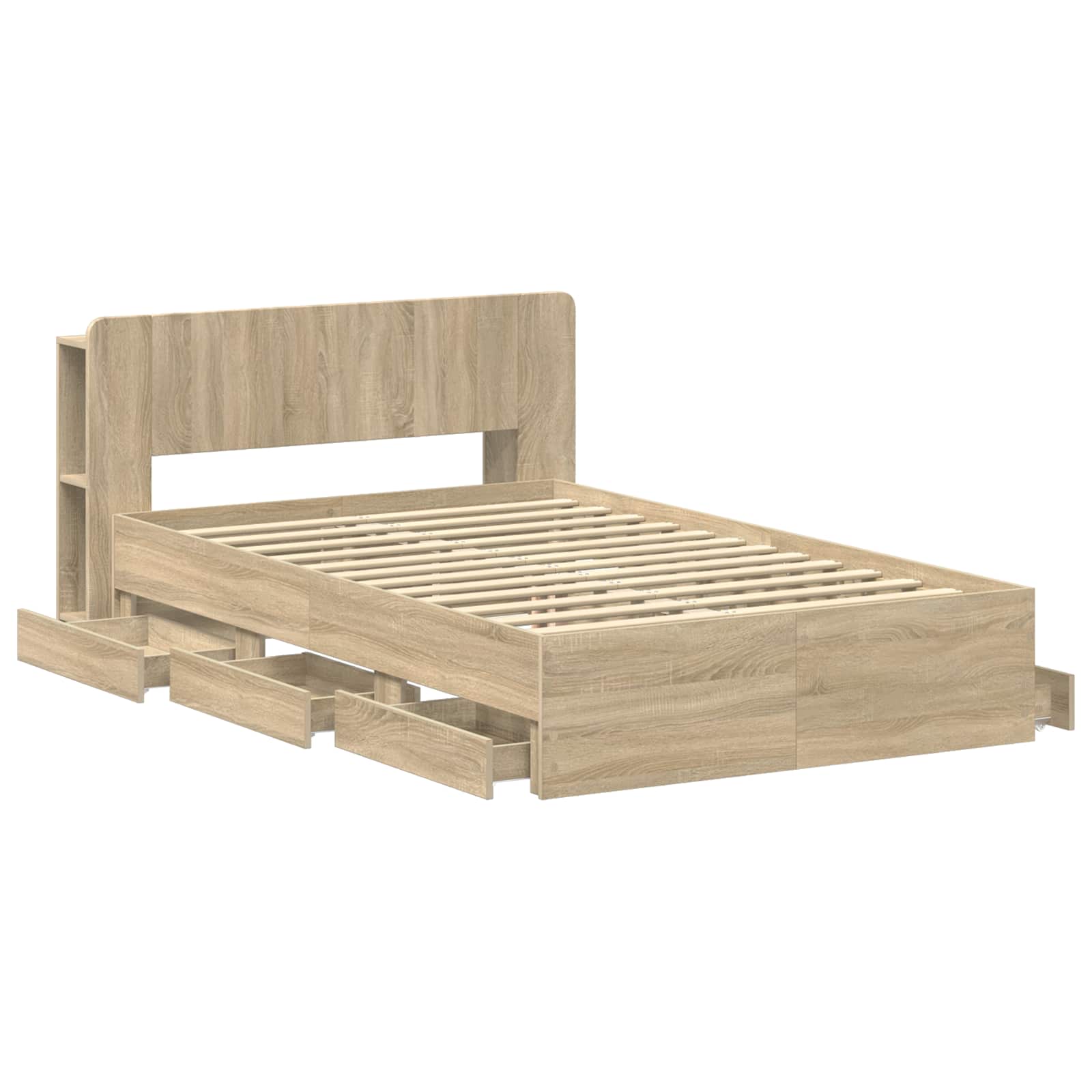 Σκελετός κρεβατιού με αποθήκευση Sonoma Δρυς 120 x 190 cm - Pakobazaar