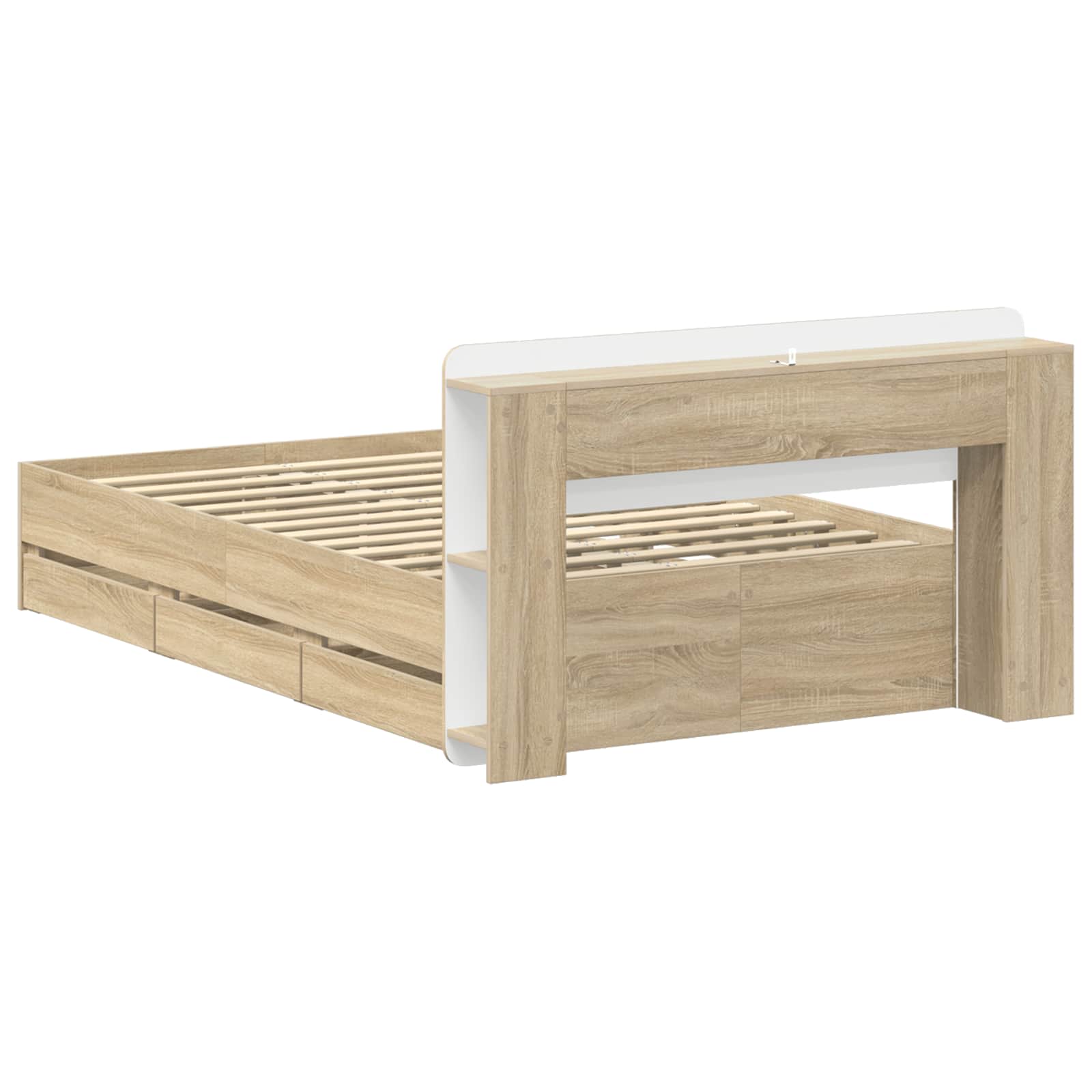 Σκελετός κρεβατιού με αποθήκευση Sonoma Δρυς 120 x 190 cm - Pakobazaar