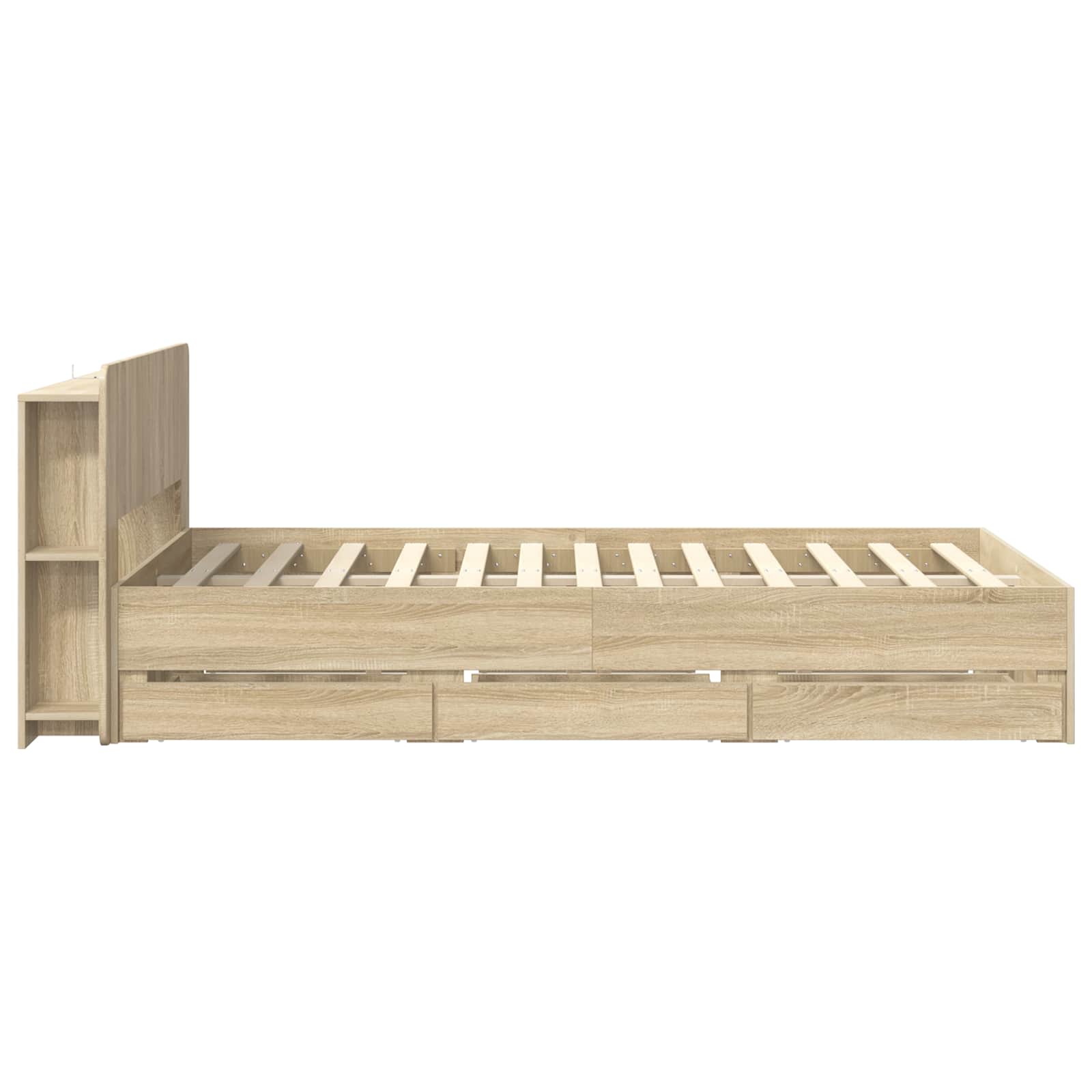 Σκελετός κρεβατιού με αποθήκευση Sonoma Δρυς 120 x 190 cm - Pakobazaar