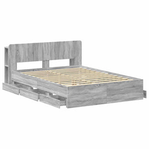 Σκελετός κρεβατιού με αποθήκευση Γκρι Sonoma 140 x 190 cm - Pakobazaar