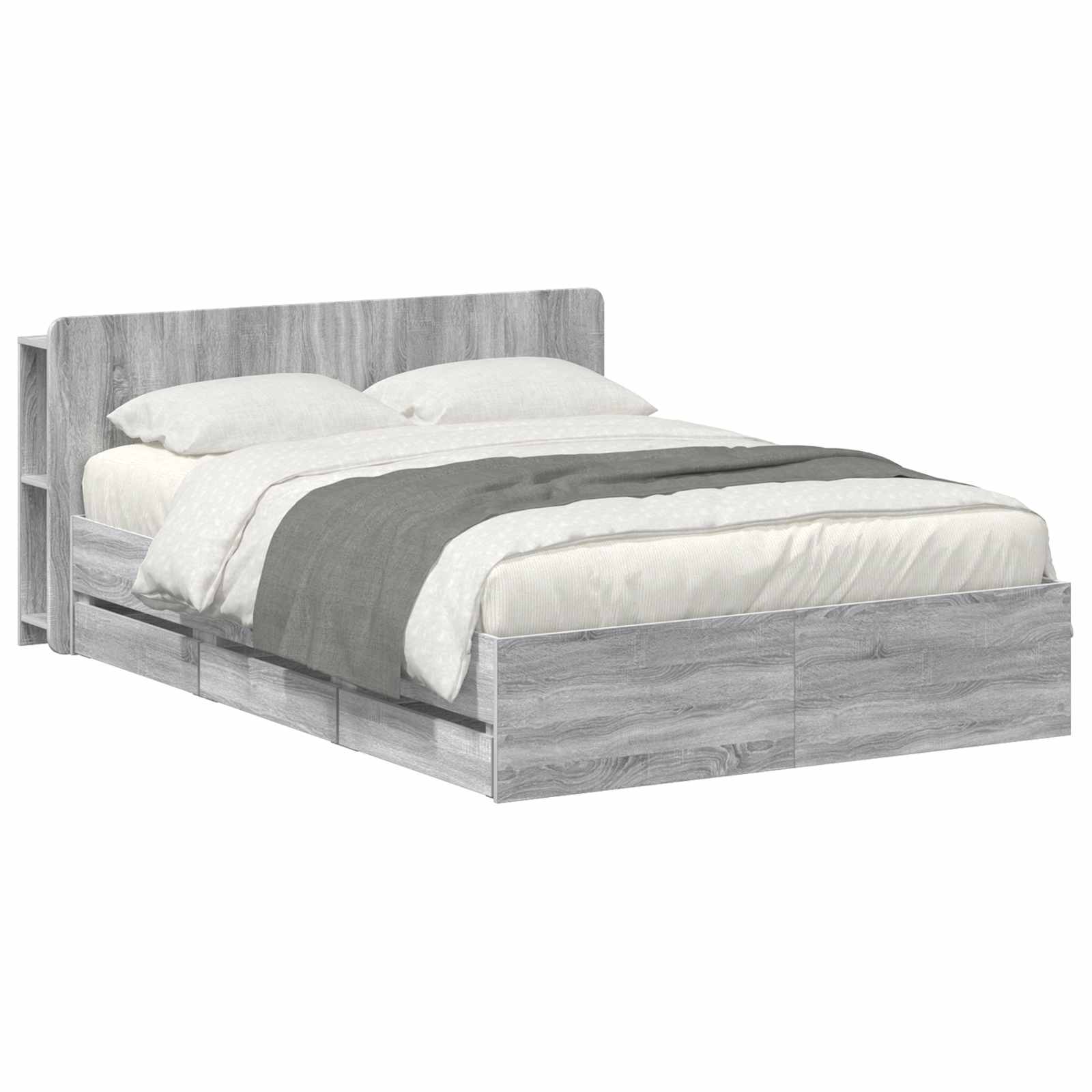 Σκελετός κρεβατιού με αποθήκευση Γκρι Sonoma 140 x 200 cm - Pakobazaar