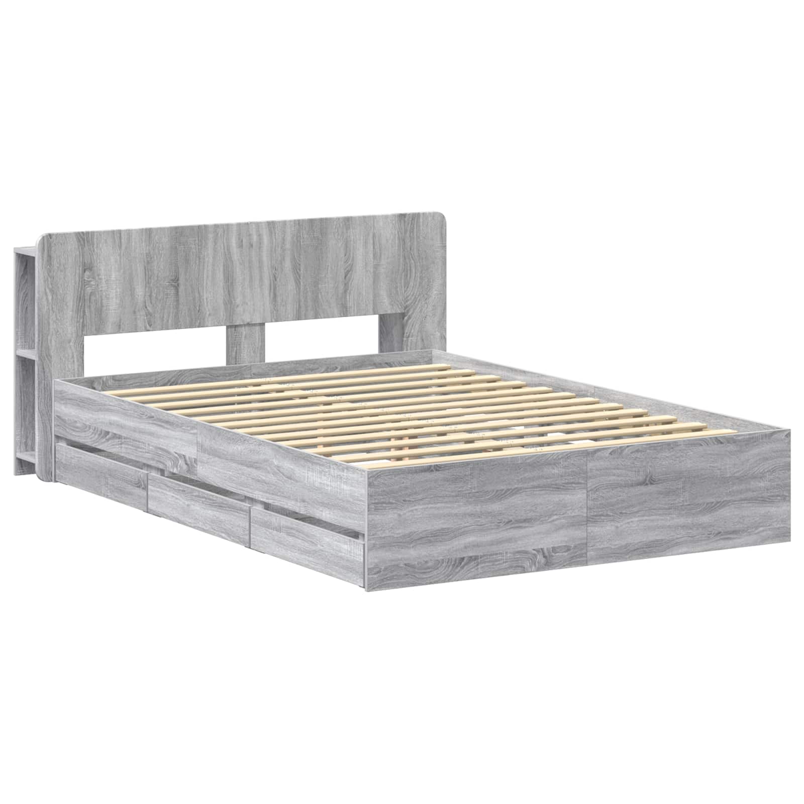 Σκελετός κρεβατιού με αποθήκευση Γκρι Sonoma 140 x 200 cm - Pakobazaar