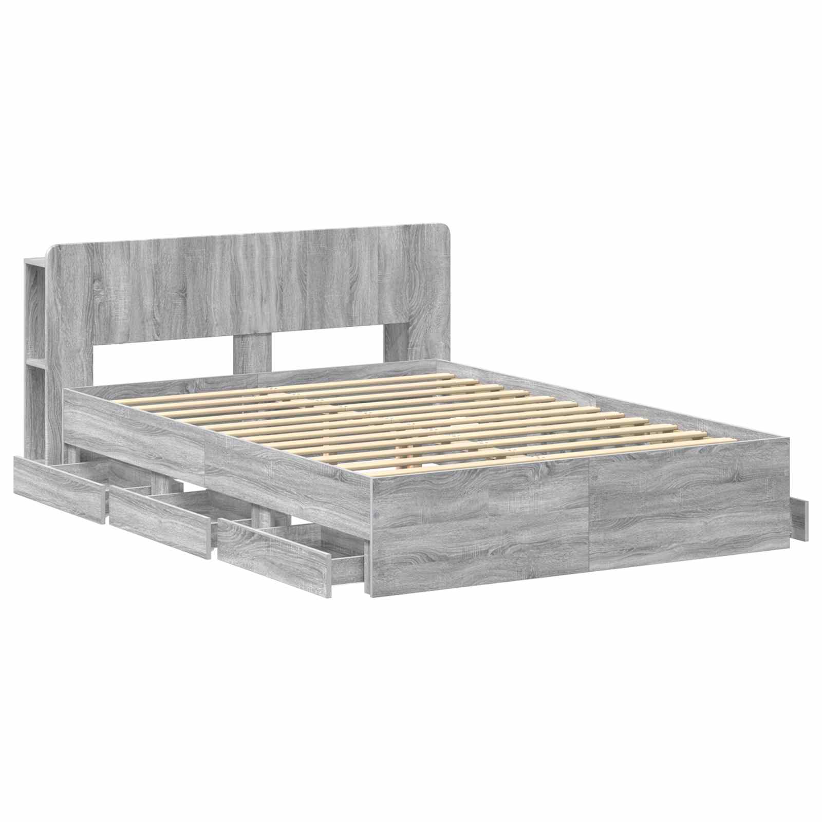 Σκελετός κρεβατιού με αποθήκευση Γκρι Sonoma 140 x 200 cm - Pakobazaar