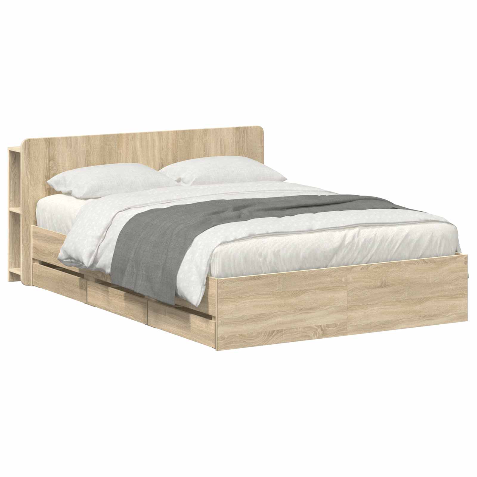 Σκελετός κρεβατιού με αποθήκευση Sonoma Δρυς 150 x 200 cm - Pakobazaar