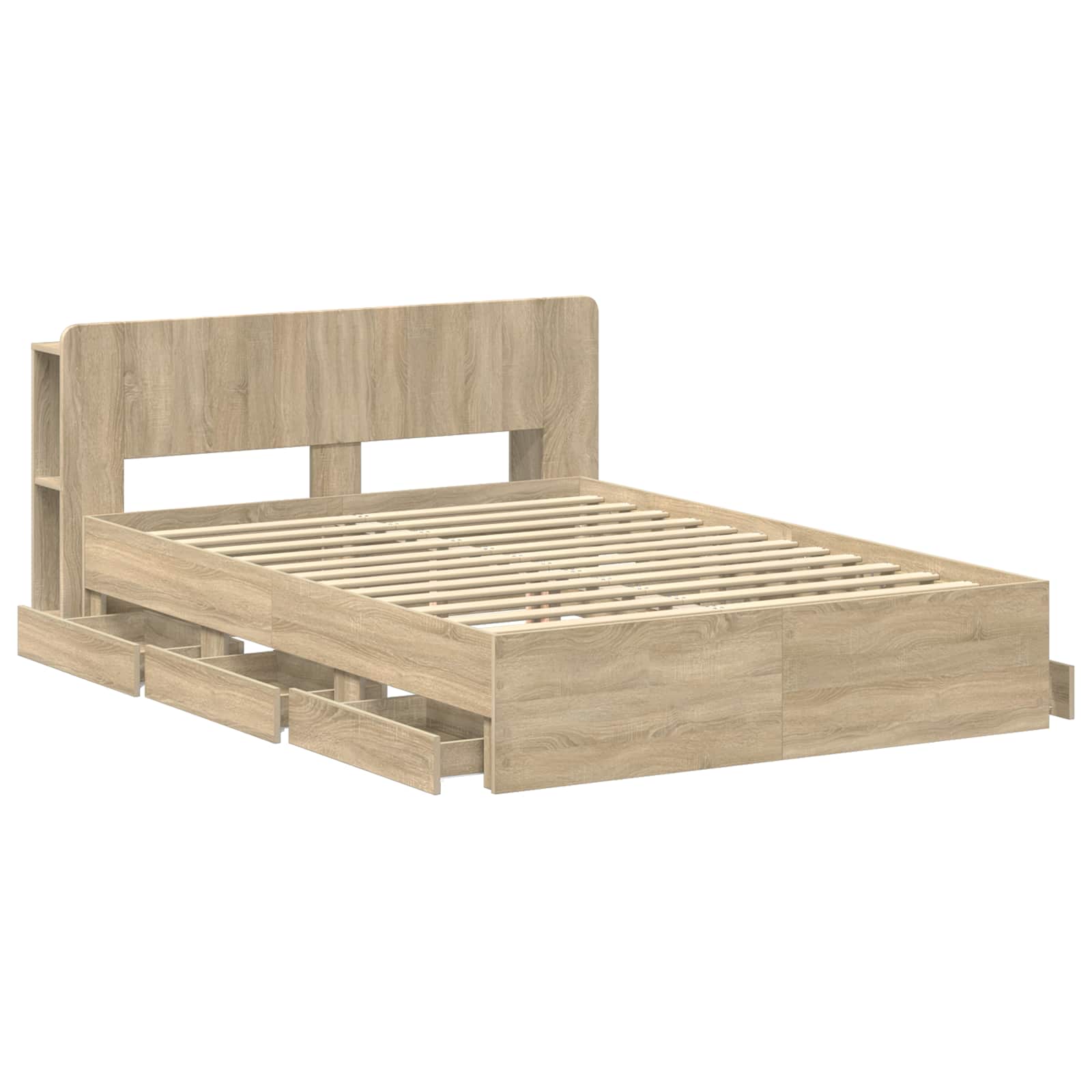Σκελετός κρεβατιού με αποθήκευση Sonoma Δρυς 150 x 200 cm - Pakobazaar