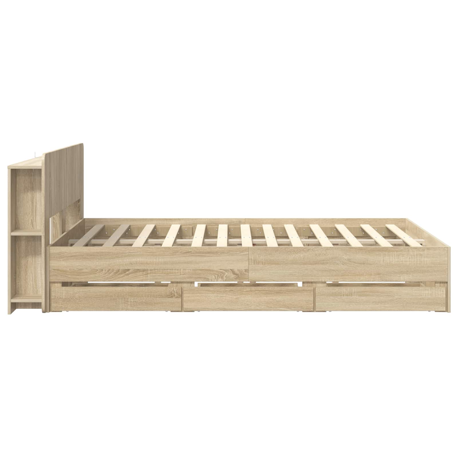 Σκελετός κρεβατιού με αποθήκευση Sonoma Δρυς 150 x 200 cm - Pakobazaar