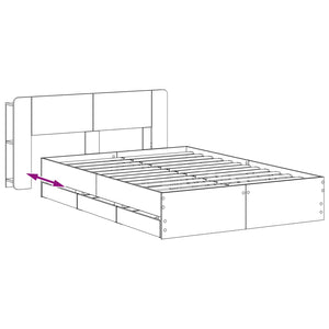 Σκελετός κρεβατιού με αποθήκευση Γκρι Sonoma 160 x 200 cm - Pakobazaar
