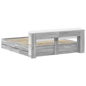 Σκελετός κρεβατιού με αποθήκευση Γκρι Sonoma 200 x 200 cm - Pakobazaar
