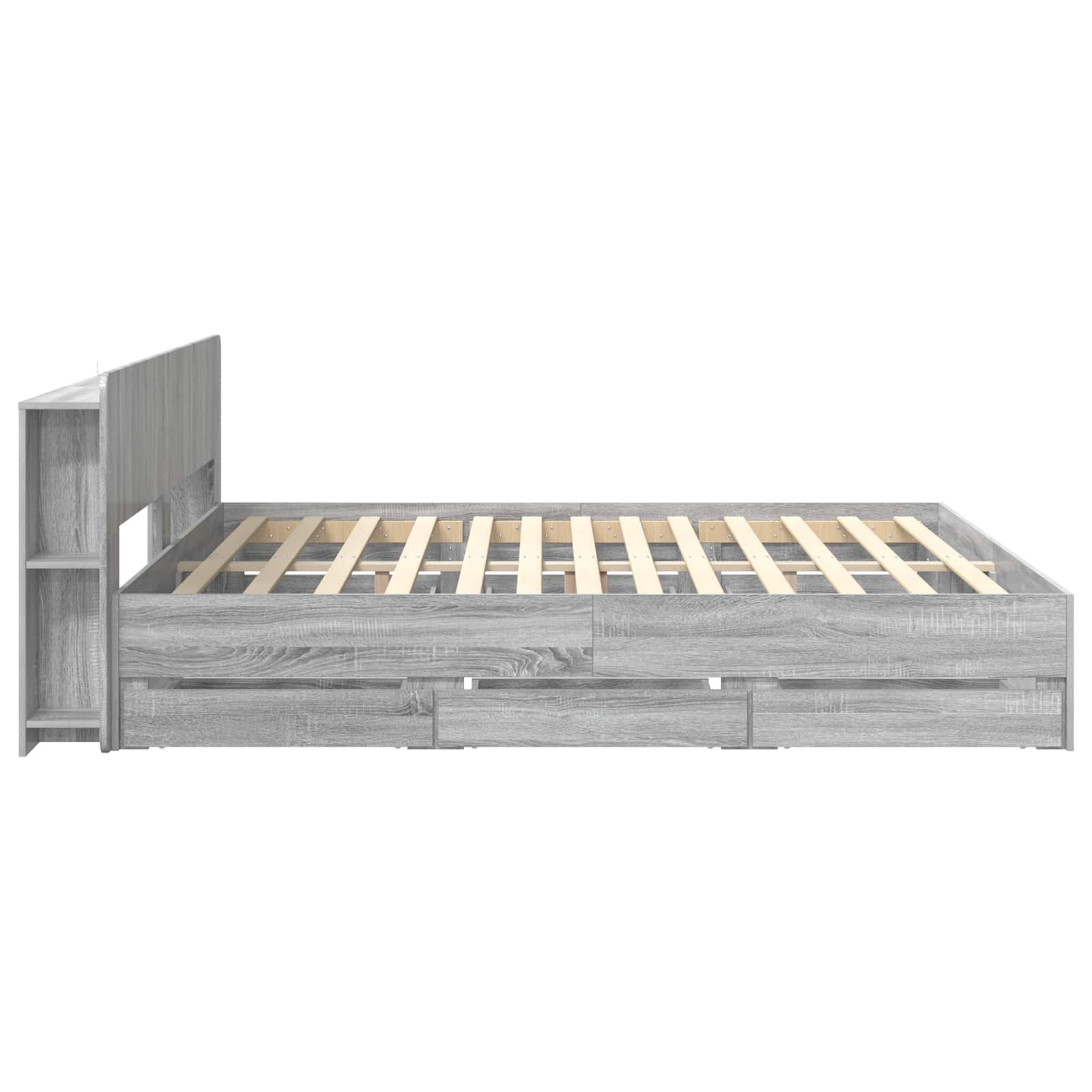 Σκελετός κρεβατιού με αποθήκευση Γκρι Sonoma 200 x 200 cm - Pakobazaar
