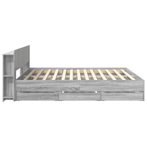 Σκελετός κρεβατιού με αποθήκευση Γκρι Sonoma 200 x 200 cm - Pakobazaar