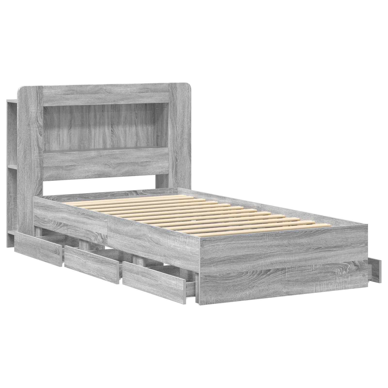 Σκελετός κρεβατιού με αποθήκευση Γκρι Sonoma 75 x 190 cm - Pakobazaar