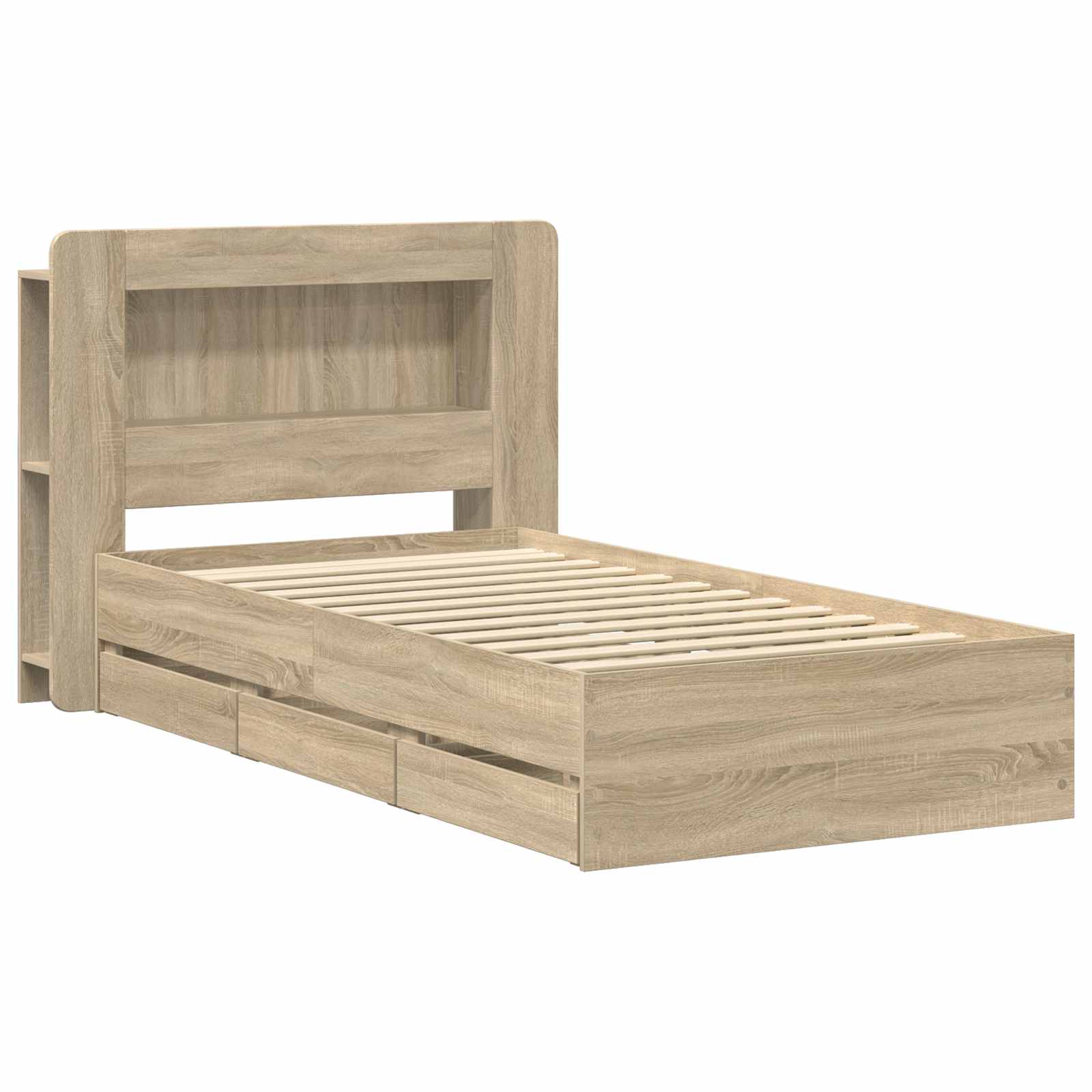 Σκελετός κρεβατιού με αποθήκευση Sonoma Δρυς 75 x 190 cm - Pakobazaar