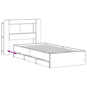 Σκελετός κρεβατιού με αποθήκευση Sonoma Δρυς 75 x 190 cm - Pakobazaar