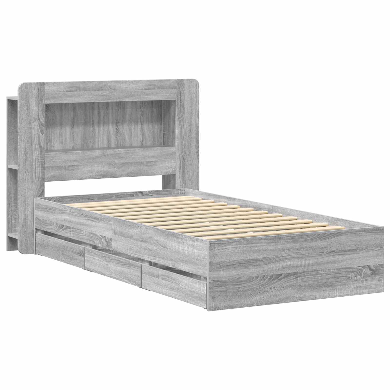 Σκελετός κρεβατιού με αποθήκευση Γκρι Sonoma 100 x 200 cm - Pakobazaar