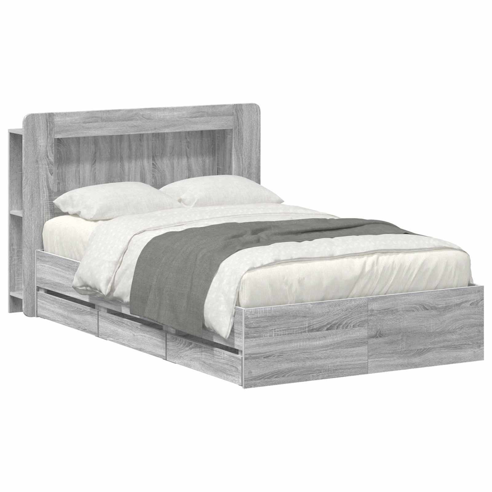 Σκελετός κρεβατιού με αποθήκευση Γκρι Sonoma 120 x 190 cm - Pakobazaar