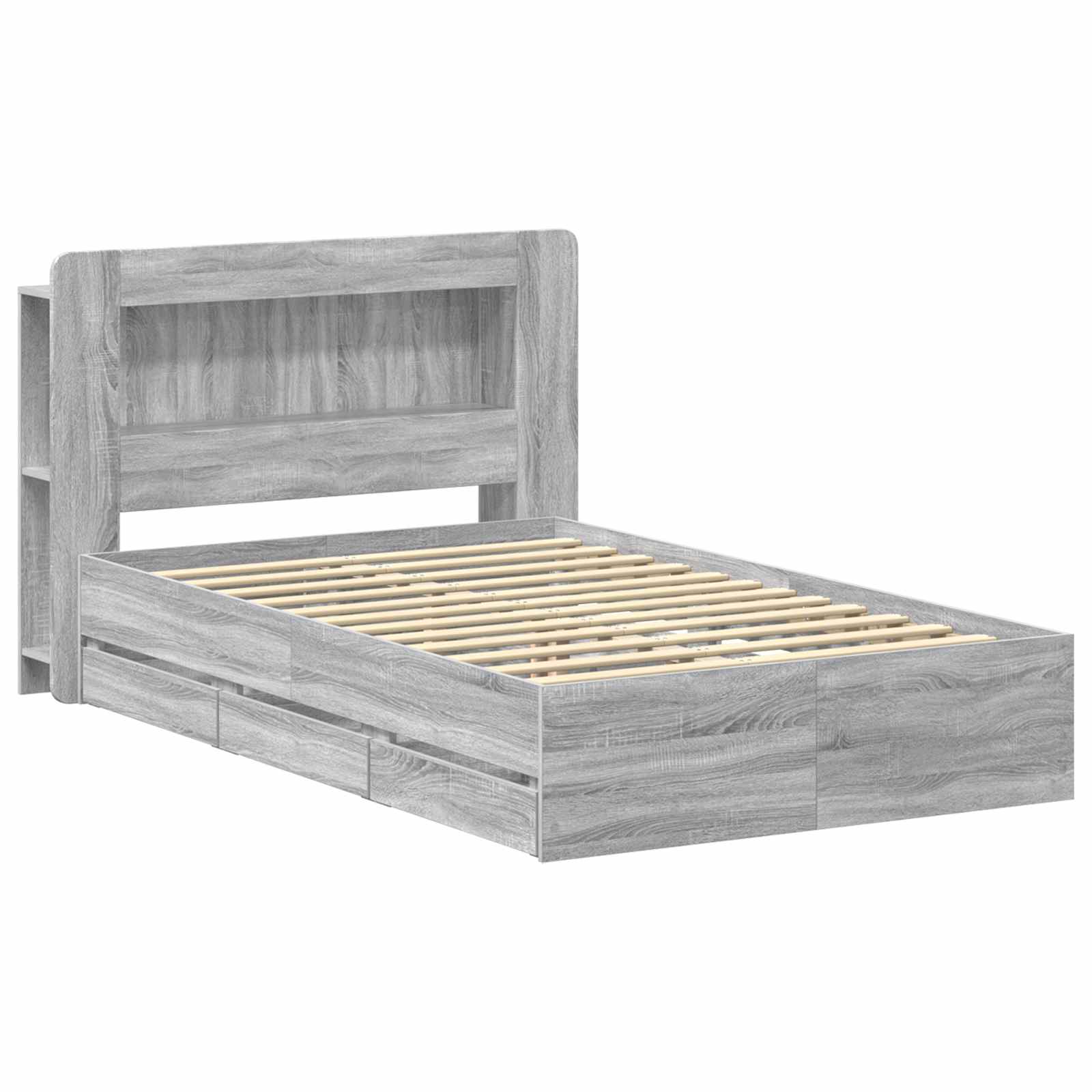 Σκελετός κρεβατιού με αποθήκευση Γκρι Sonoma 120 x 190 cm - Pakobazaar