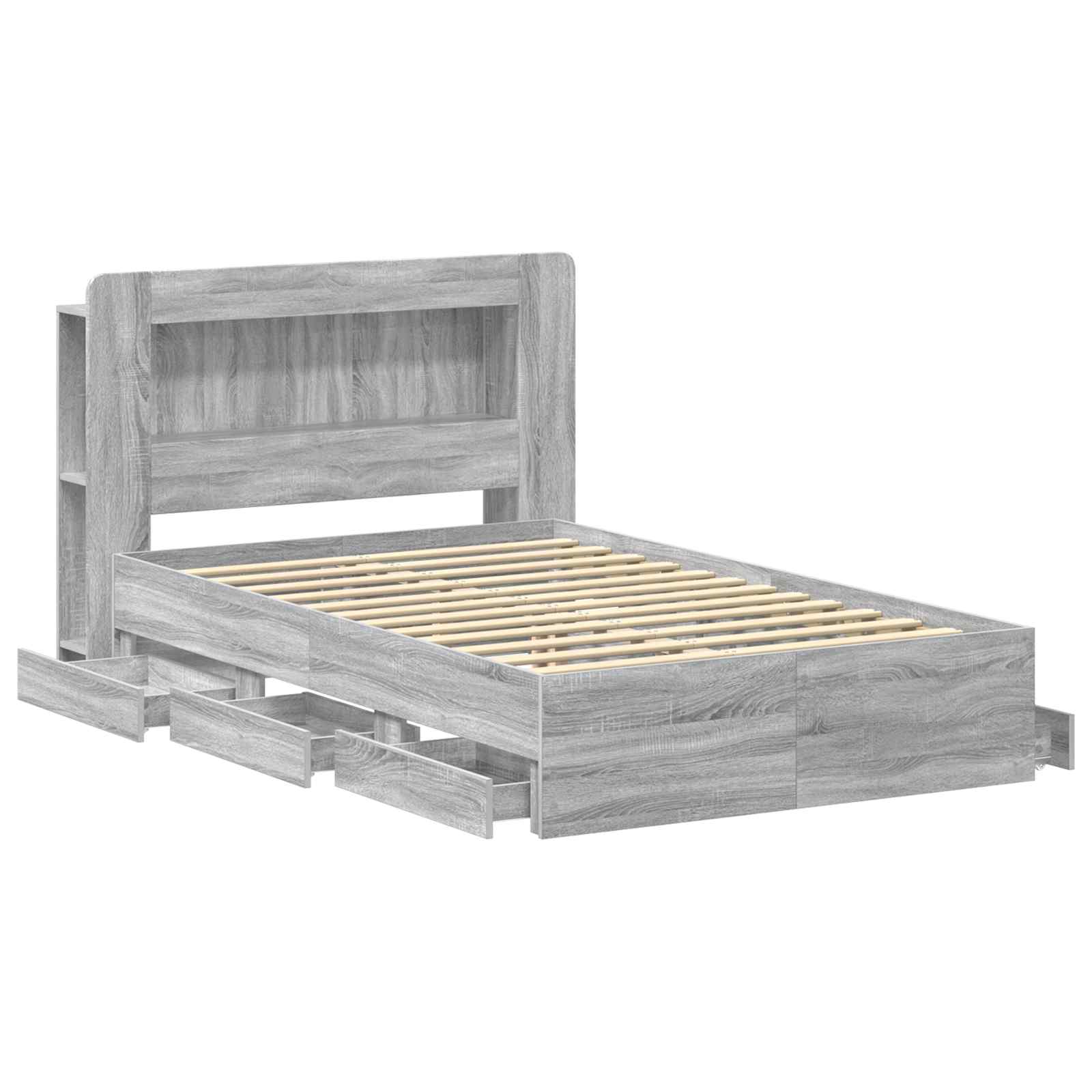Σκελετός κρεβατιού με αποθήκευση Γκρι Sonoma 120 x 190 cm - Pakobazaar